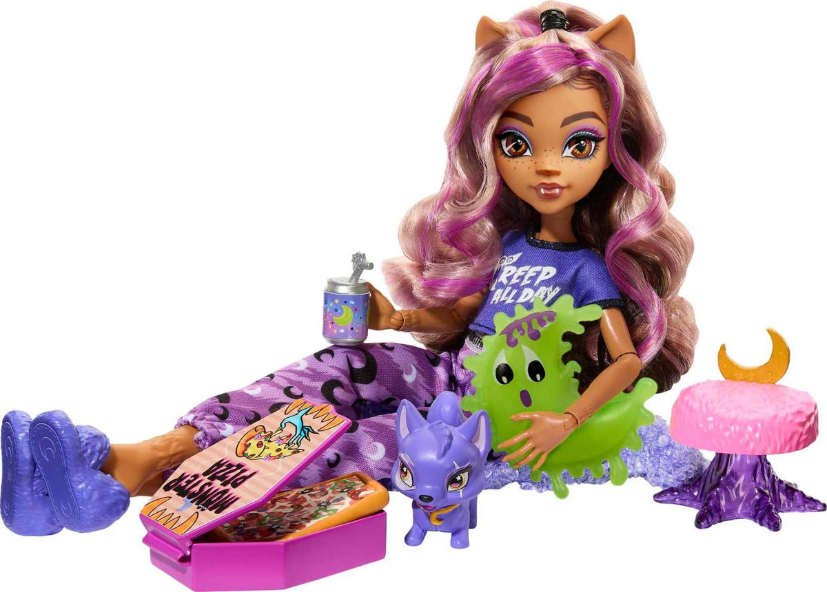 Doll with Pet Dog, Sleepover Clothes & Accessories D16420