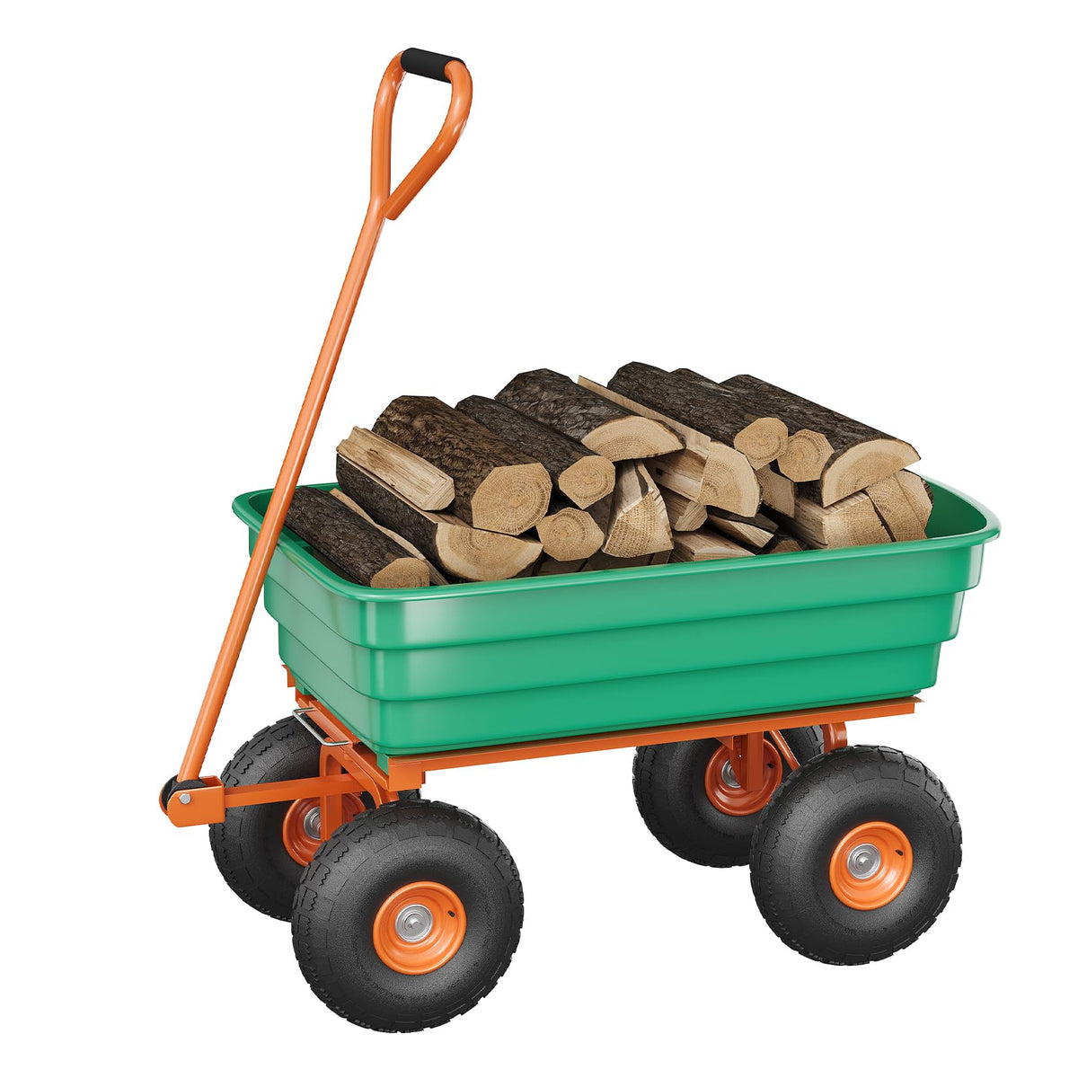 Heavy Duty 4 Cu Ft 1200Lbs Utility Wagon with 10" No-Flat Tires M63402