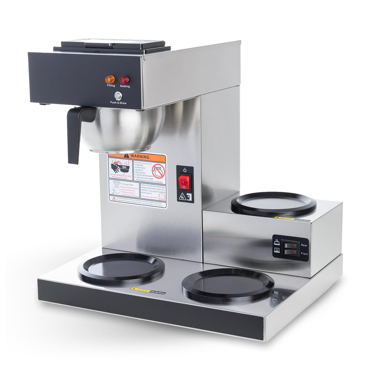 12-Cup Pour Over Coffee Maker with 3 Warmers L494