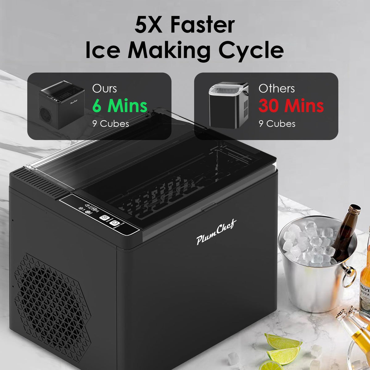 Portable Countertop Ice Maker Machine, 26Lbs/24H, Black I8027