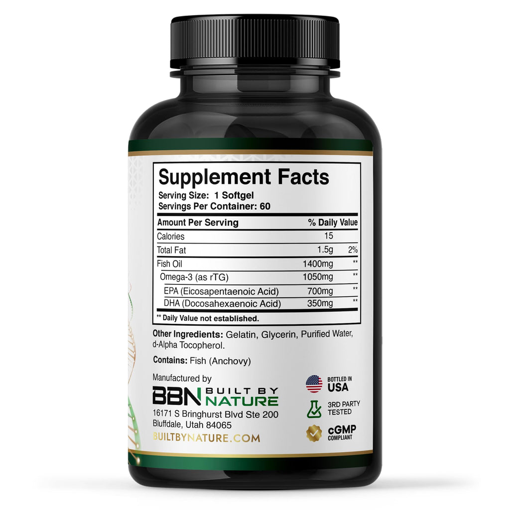 Omega 3 Fish Oil 1400 mg 60 Softgels M525916