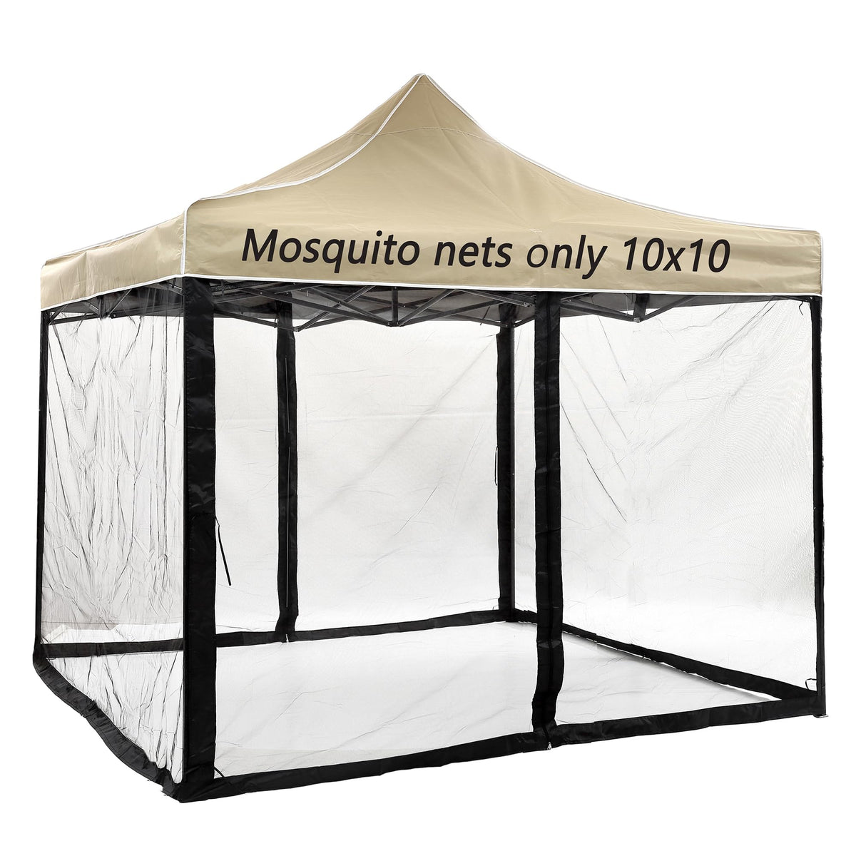10x10 Black Replacement Mosquito Netting Sidewall Screen with Zipper M79970