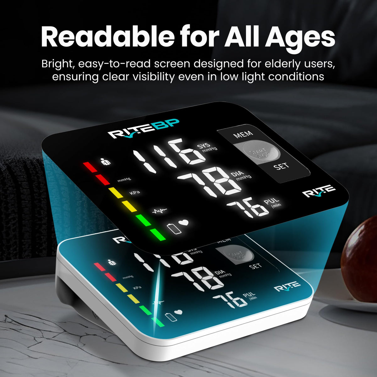Digital Blood Pressure Monitor with 2 Large Arm Cuffs E13554