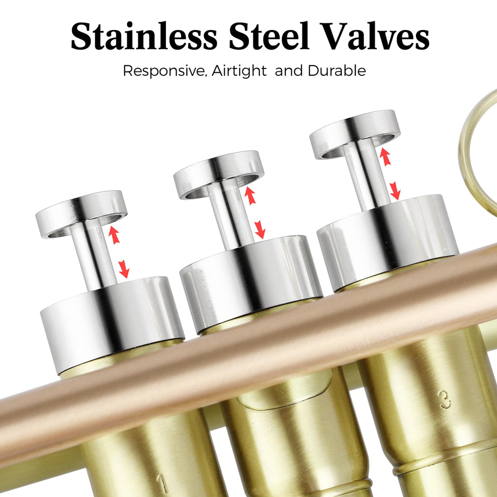 Brushed Finish Standard Brass Bb Trumpet Set with Hard Case K55763