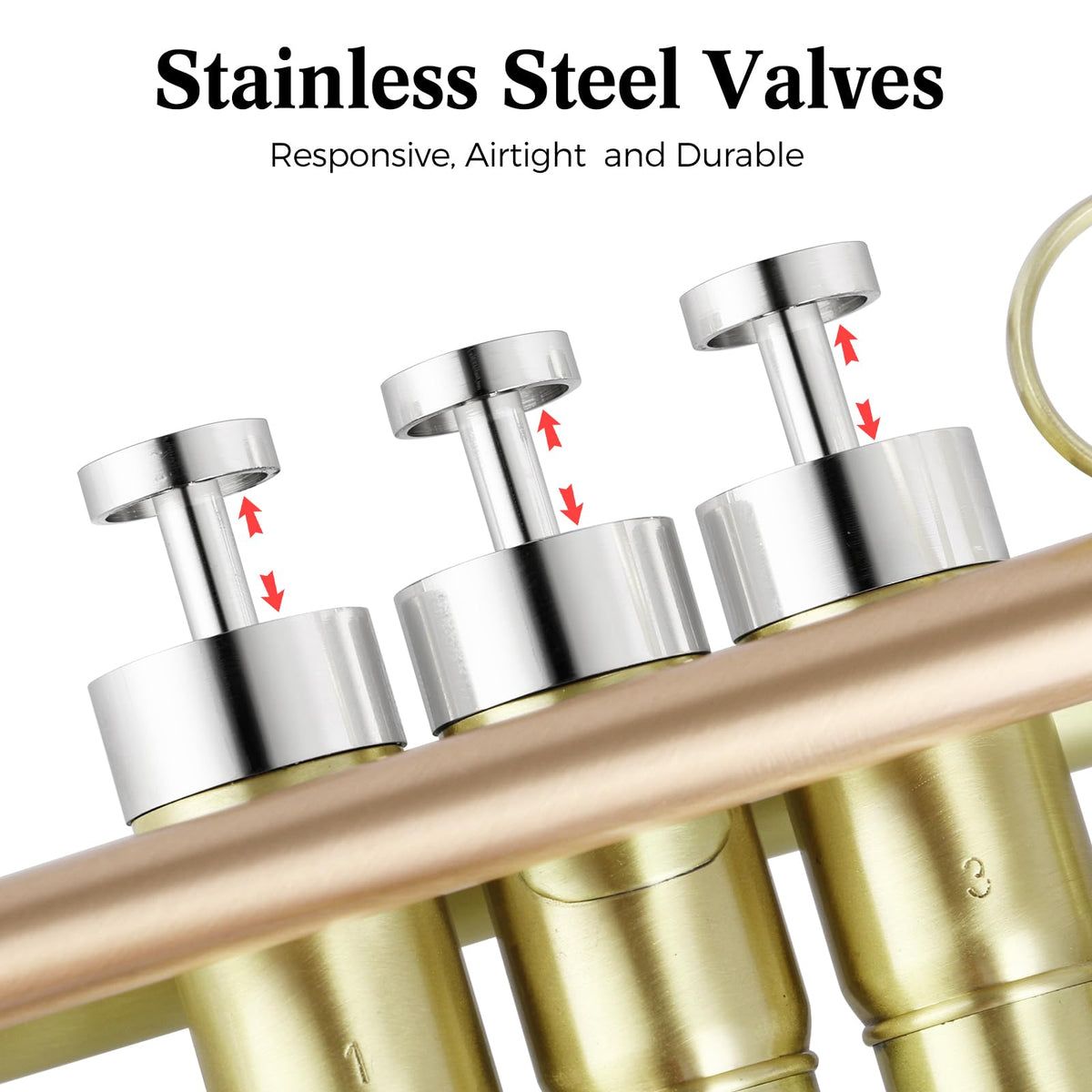 Brushed Finish Standard Brass Bb Trumpet Set with Hard Case K55763
