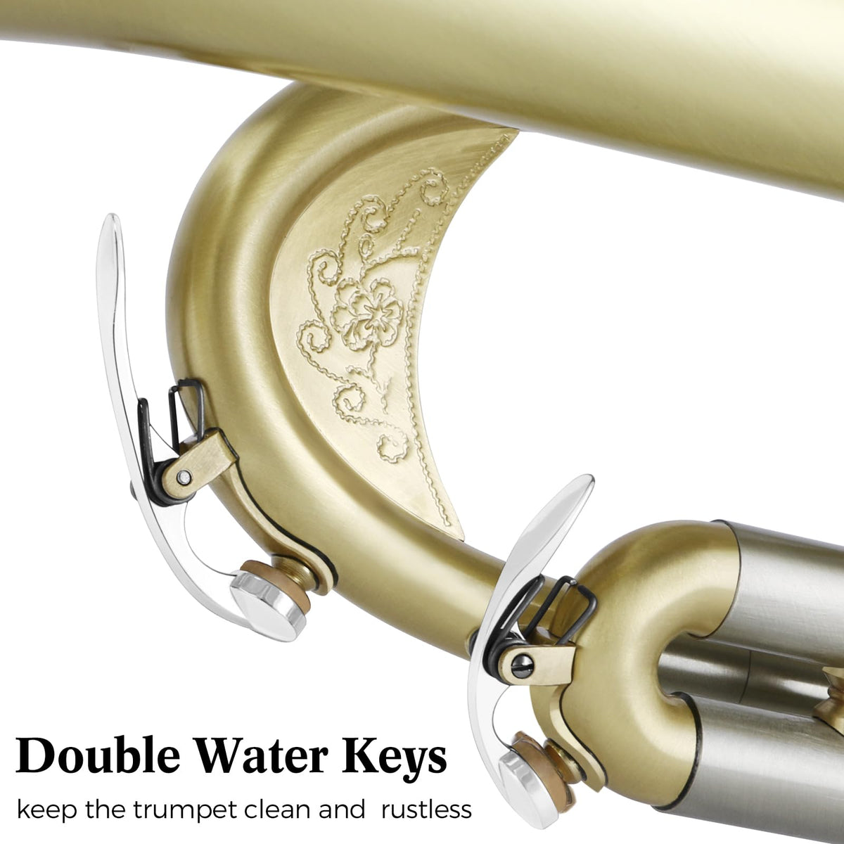Brushed Finish Standard Brass Bb Trumpet Set with Hard Case K55763