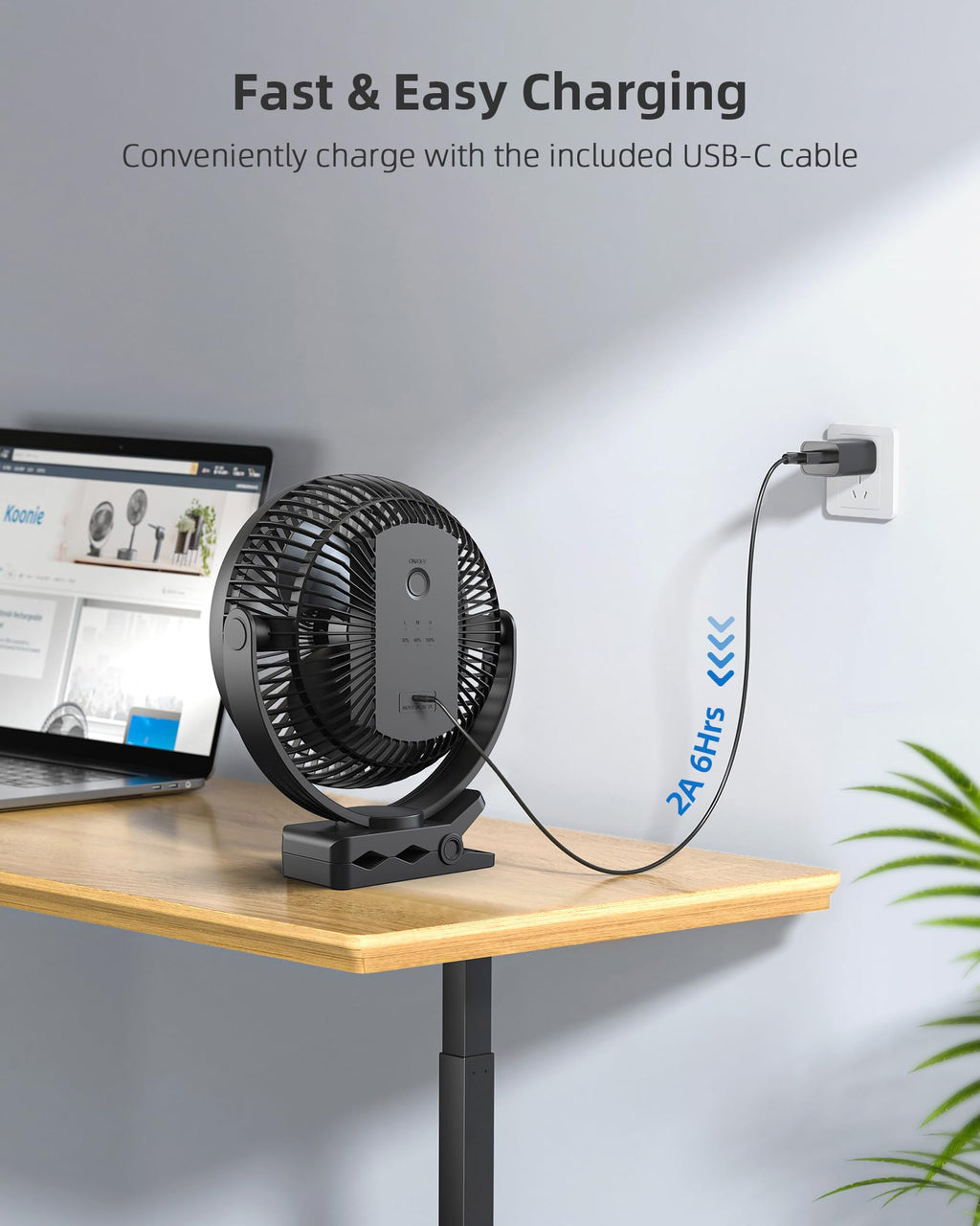 8" Black Clip on Fan L831630