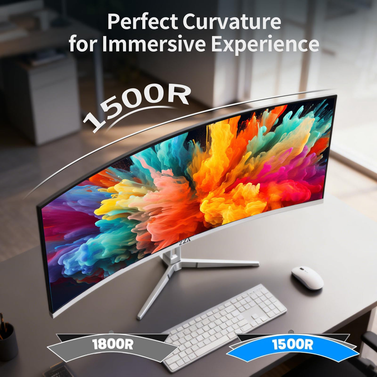 White 34'' Curved Ultrawide Gaming Monitor Y311704