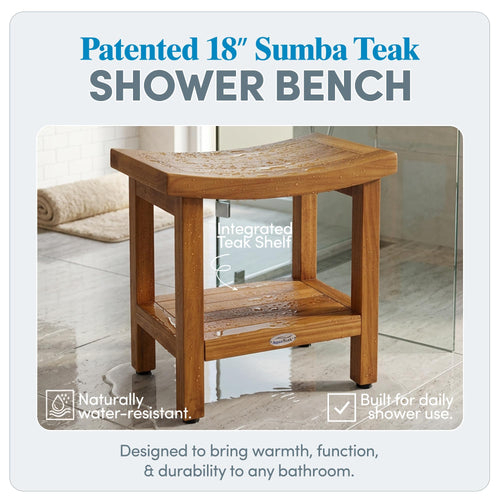 18" Teak Shower Bench S878036
