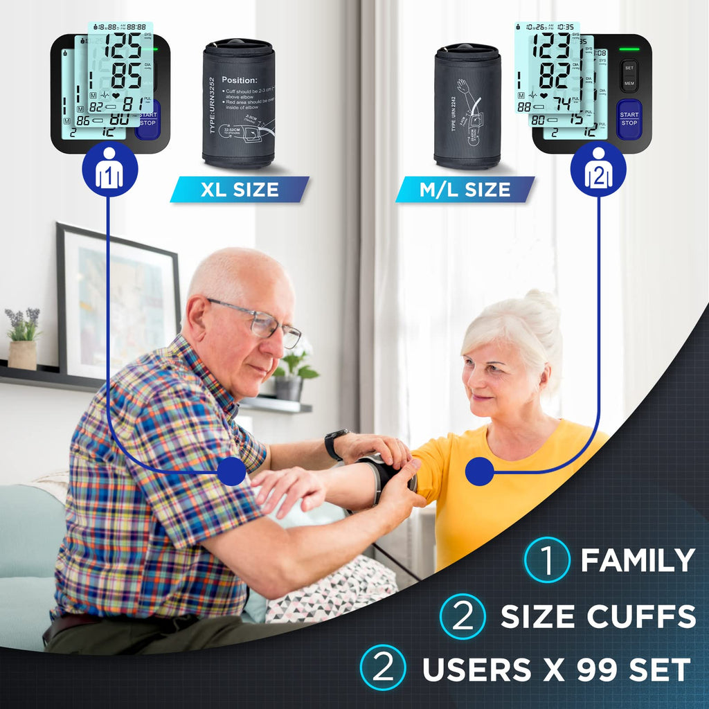 Automatic Digital Blood Pressure Machine with 2 Size Cuffs U4354