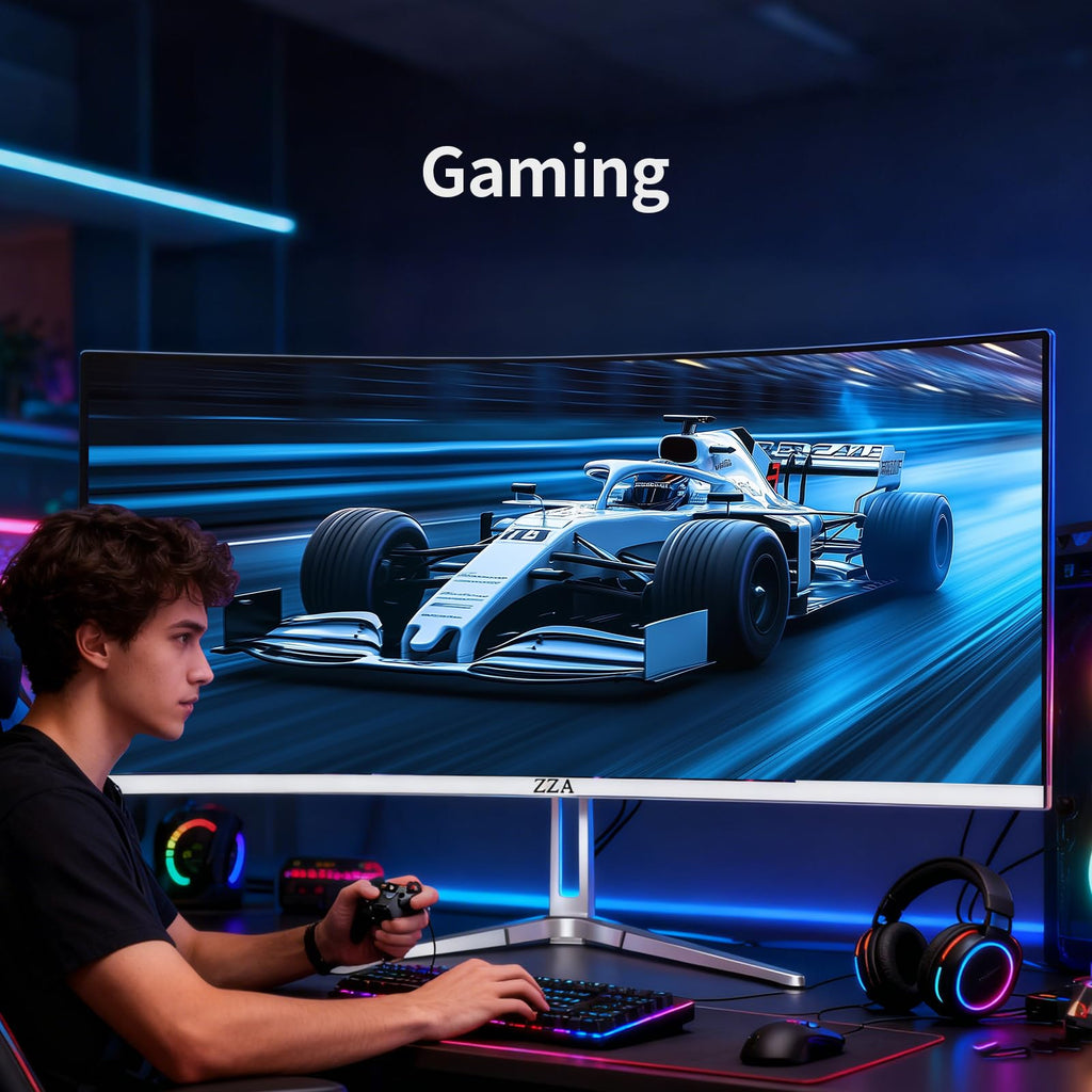 White 34'' Curved Ultrawide Gaming Monitor Y311704
