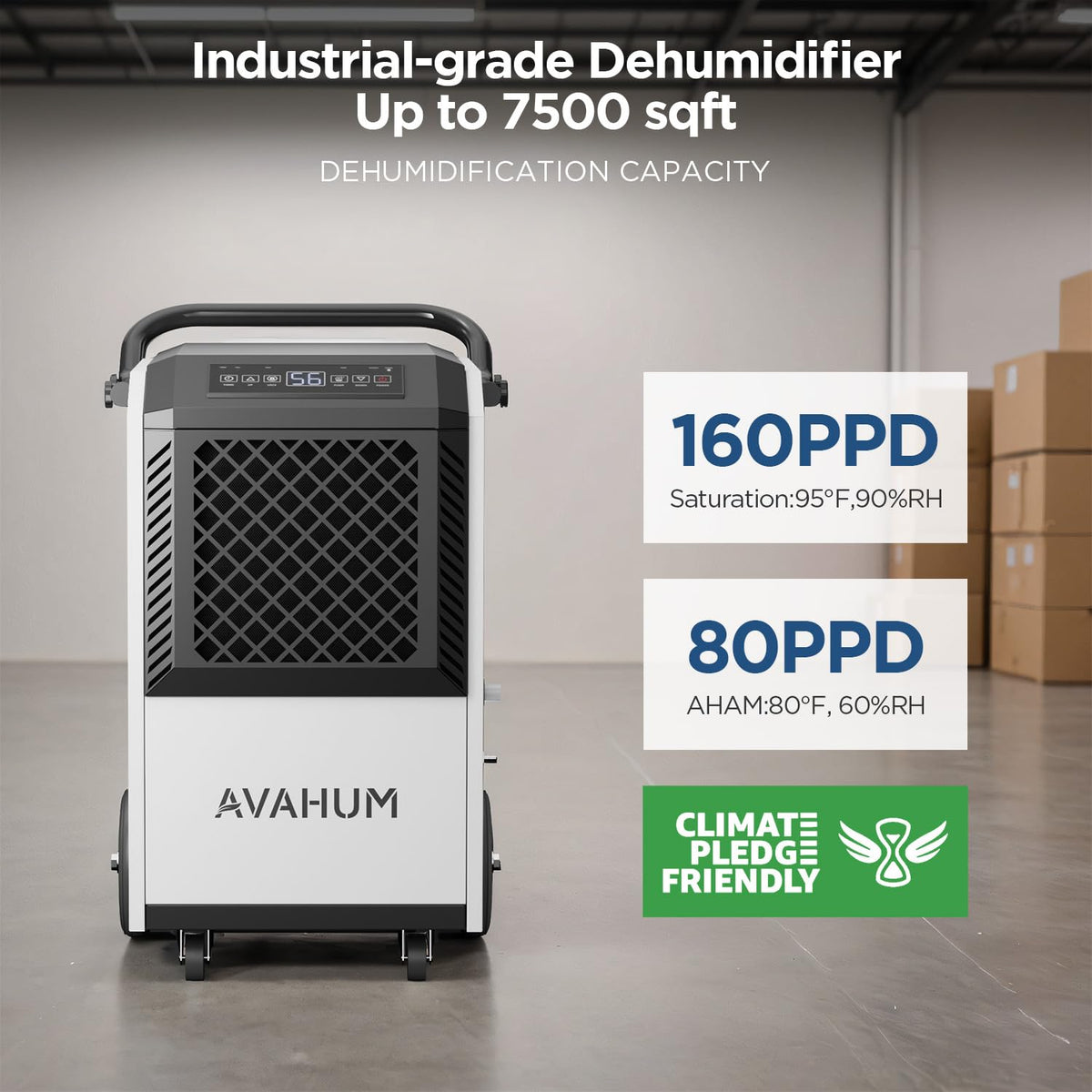 160 Pint Commercial Dehumidifier with Pump K54509