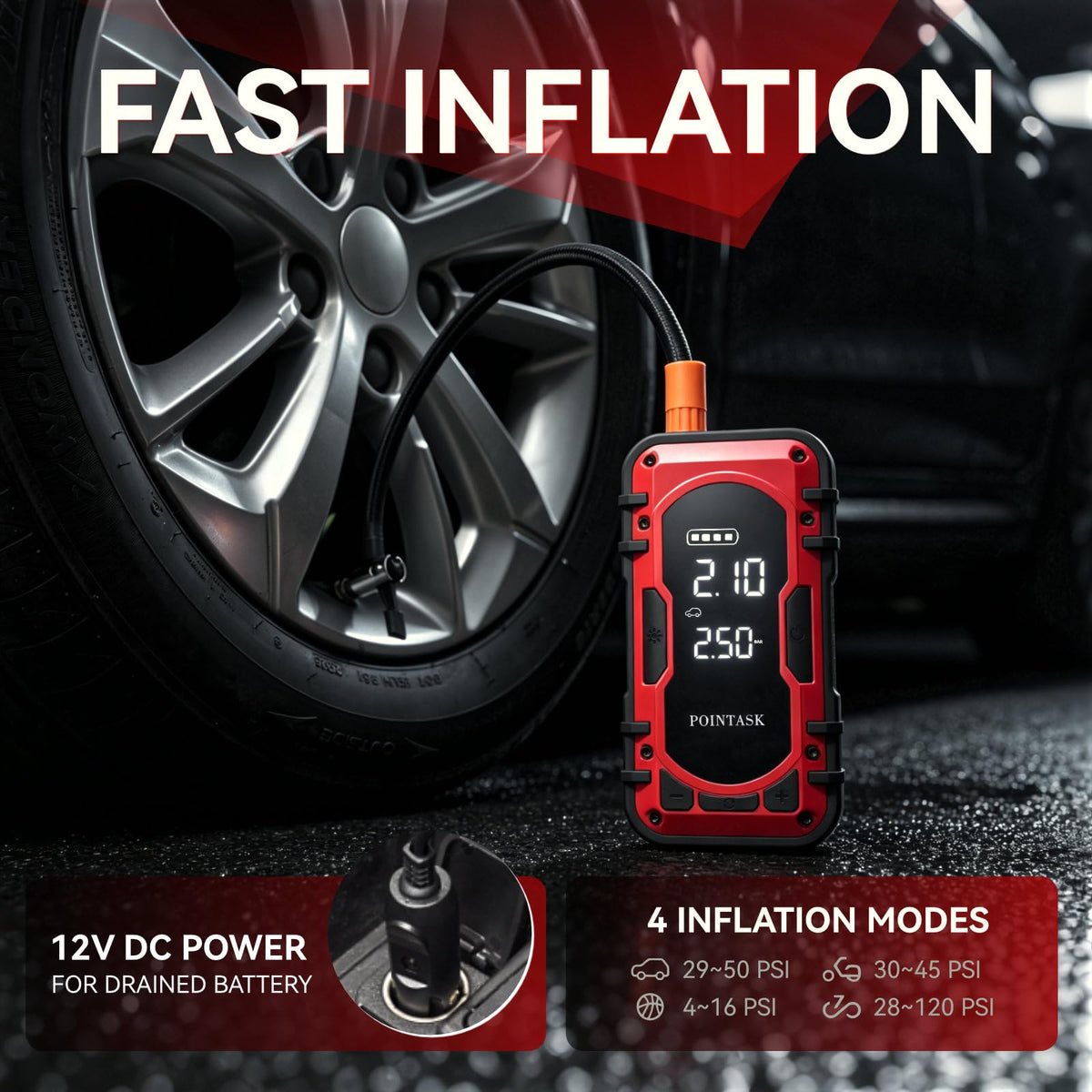 12V Portable Car Jump Starter with Air Compressor R397859