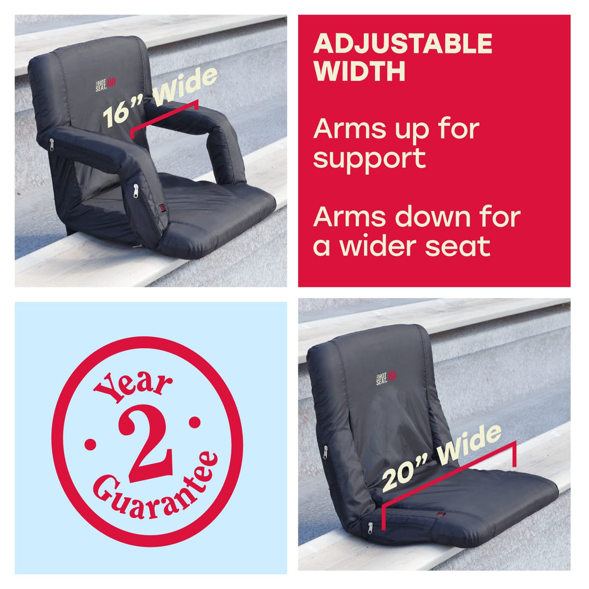 Portable Heated Stadium Seat for Bleachers A8144
