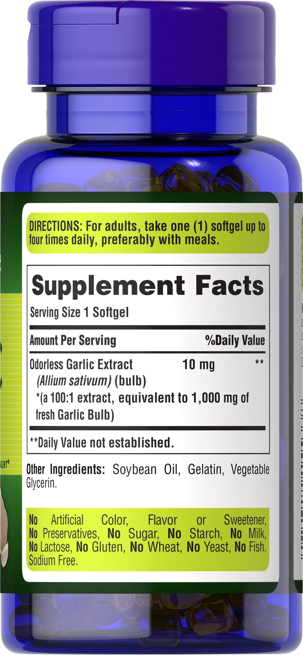 Odorless Garlic 10mg 250 Softgels W292