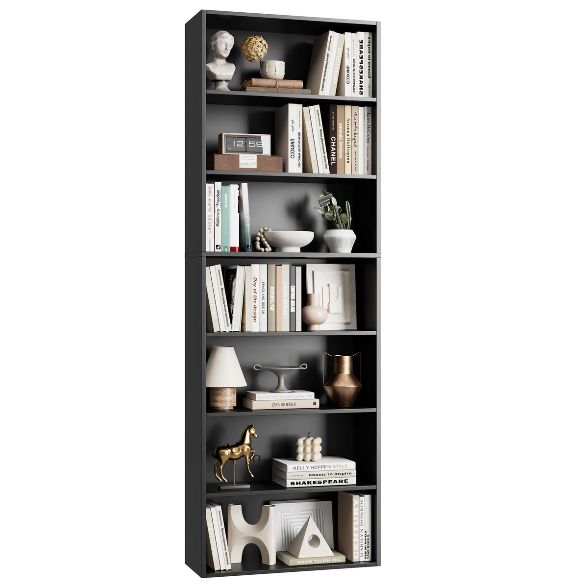 Black 7-Tier Bookshelf Q55974