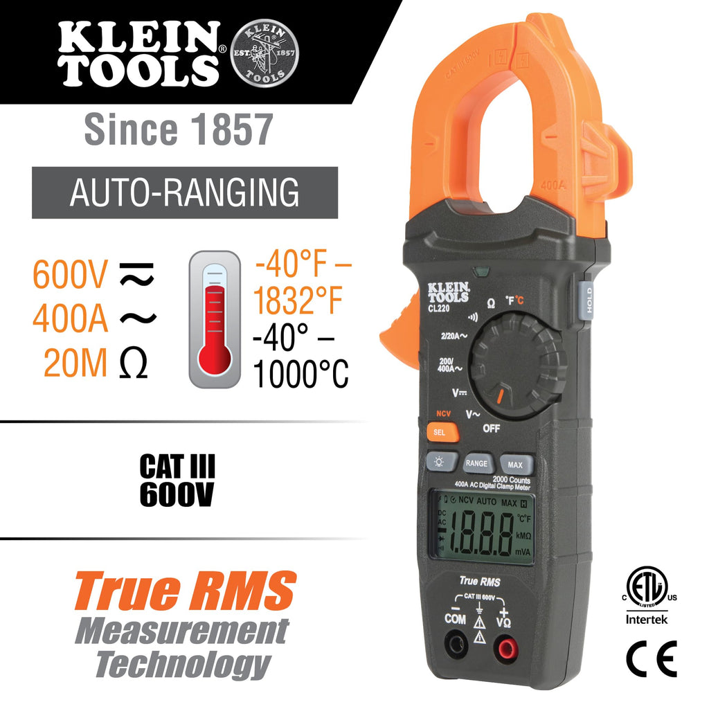 Digital Clamp Meter, Auto-Ranging 400 Amp AC P96994