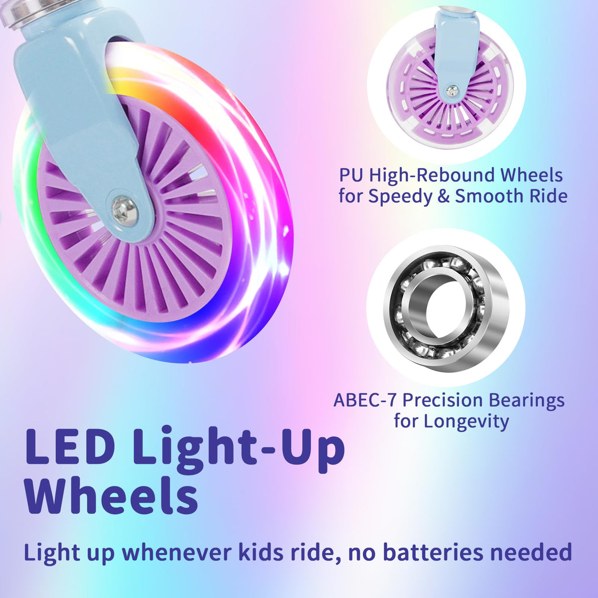 2 Wheel Folding Lightweight Kick Scooter with Light-Up Wheels S16259