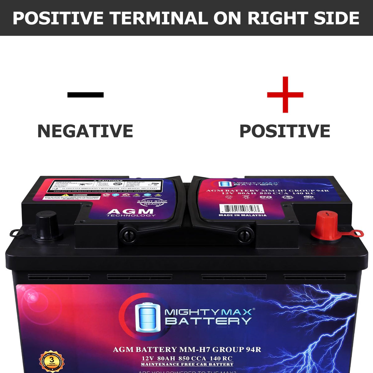 12V 80AH 850 CCA Replacement Battery Y775231