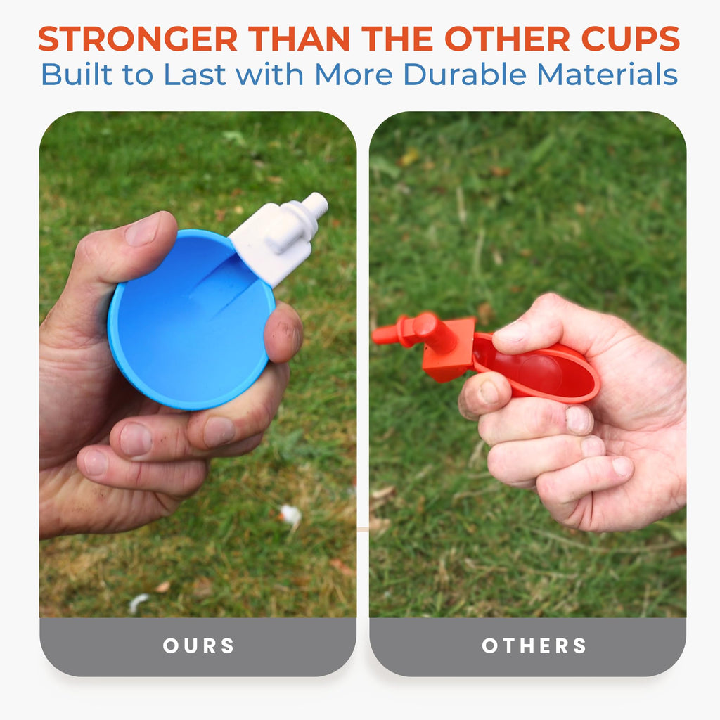 Blue Large Automatic Chicken Waterer Cups Pack of 5 P41409