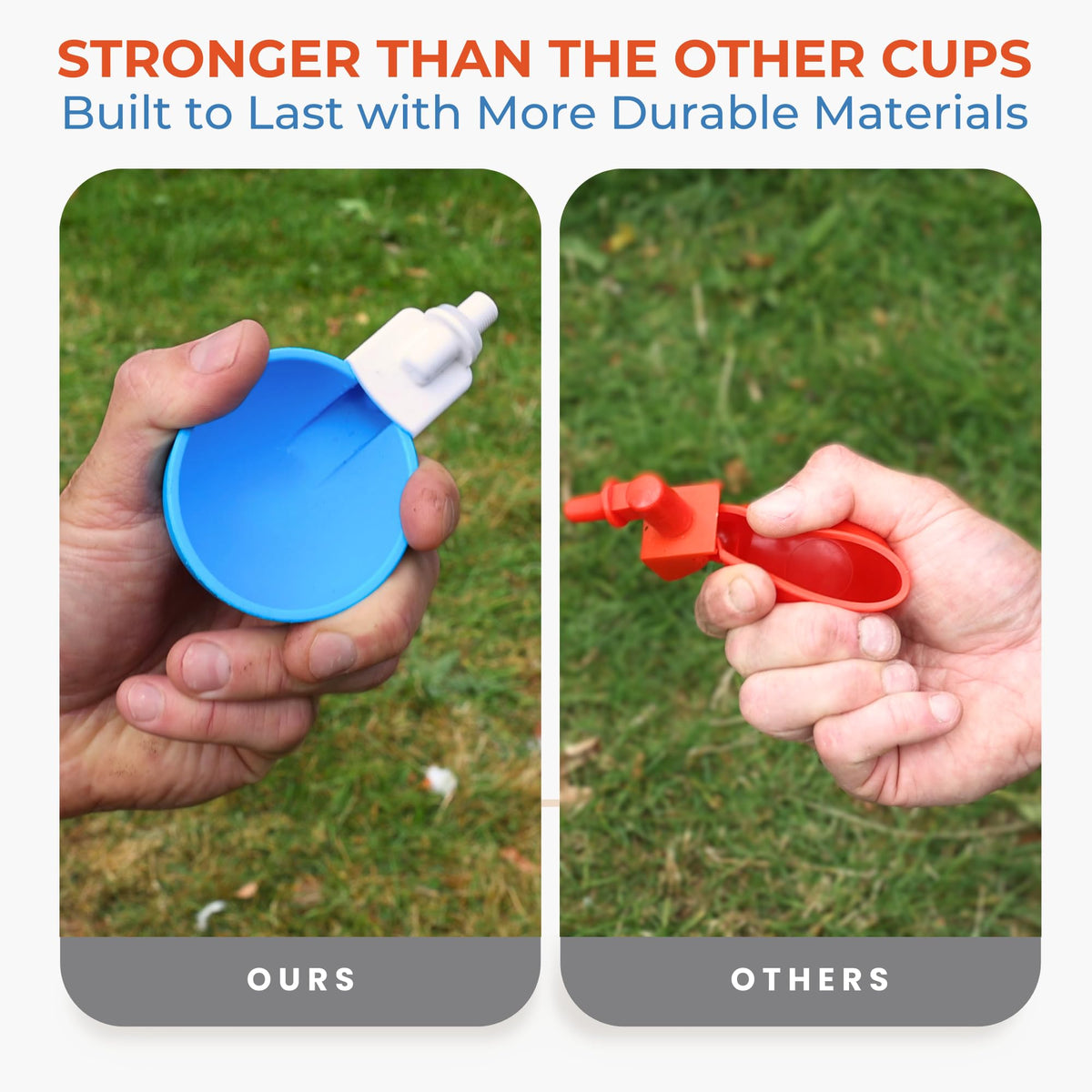 Blue Large Automatic Chicken Waterer Cups Pack of 5 P41409