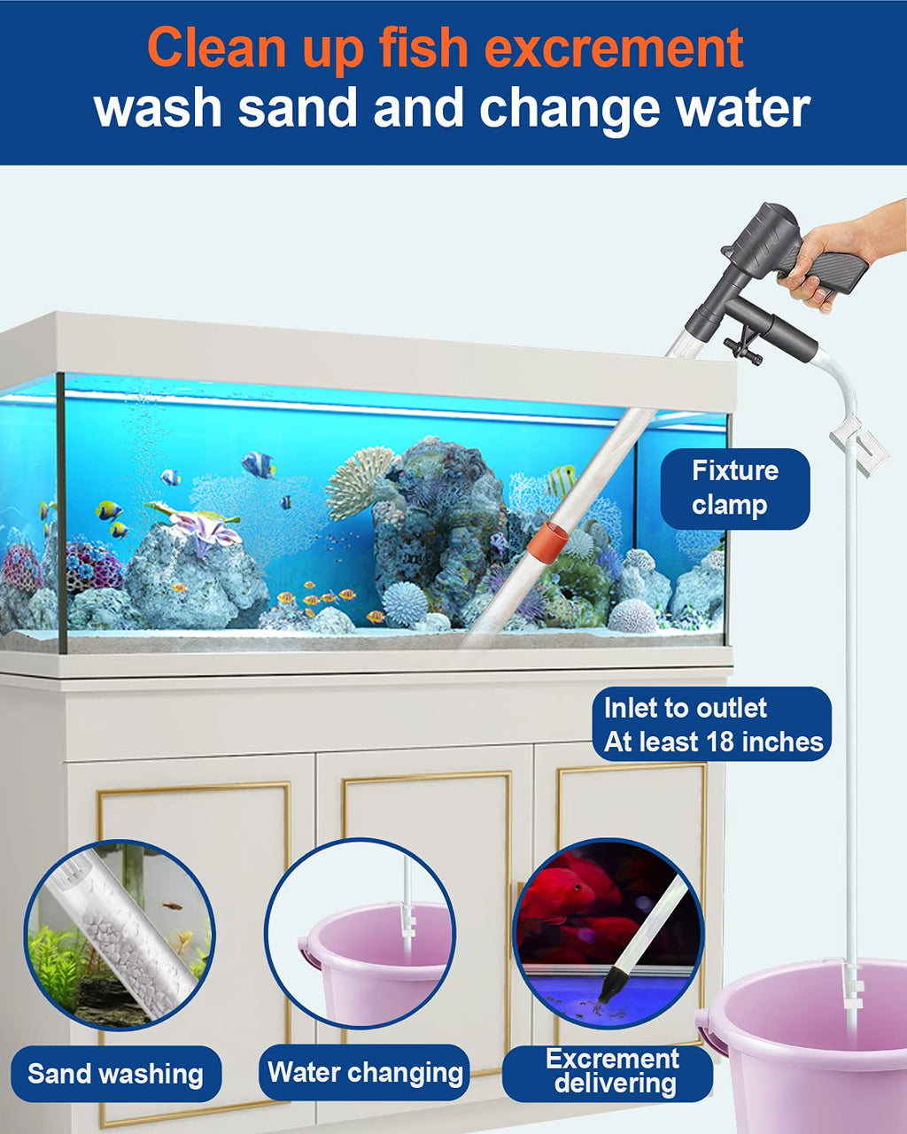 Aquarium Gravel Cleaner Vacuum Fish Tank Cleaner Kit B1246