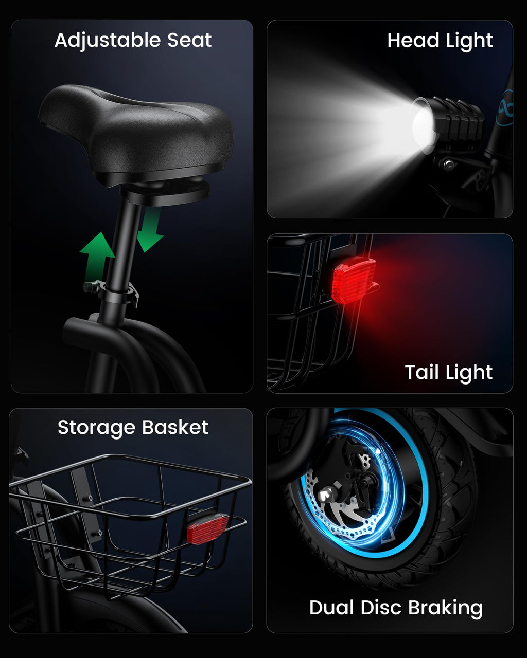 Electric Scooter with Seat & Basket U4788
