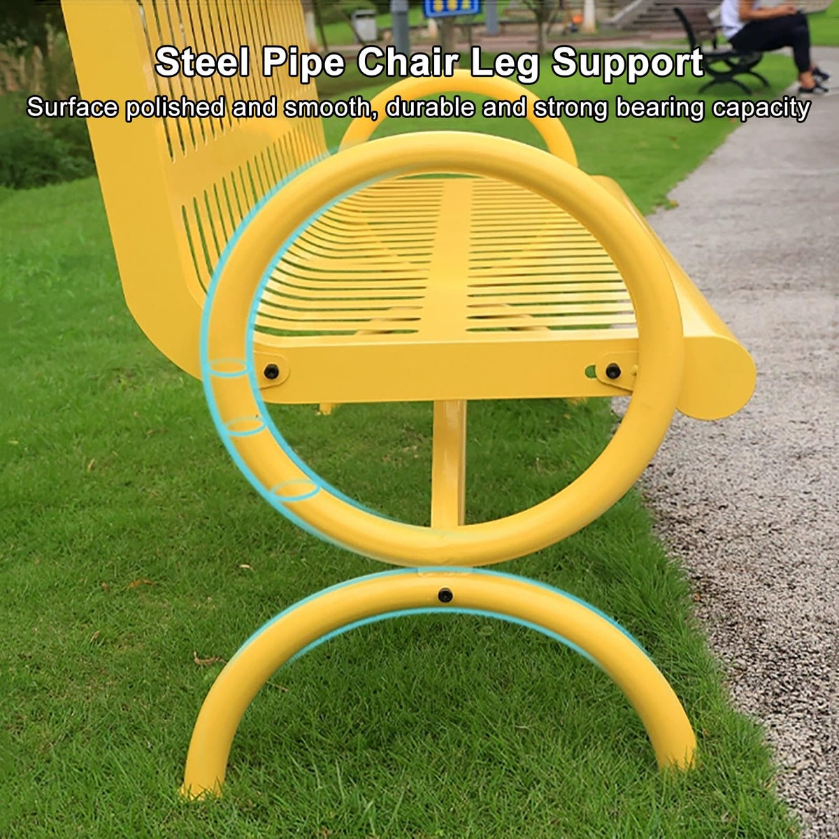 Metal Garden Bench with Backrest and Armrests F92679