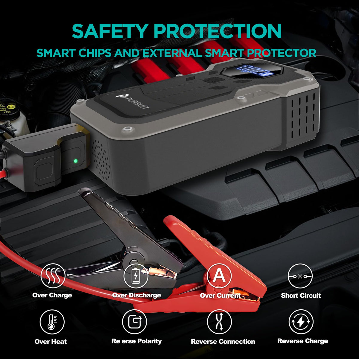 2000A Peak 150PSI Portable Jump Starter with Air Compressor Z443