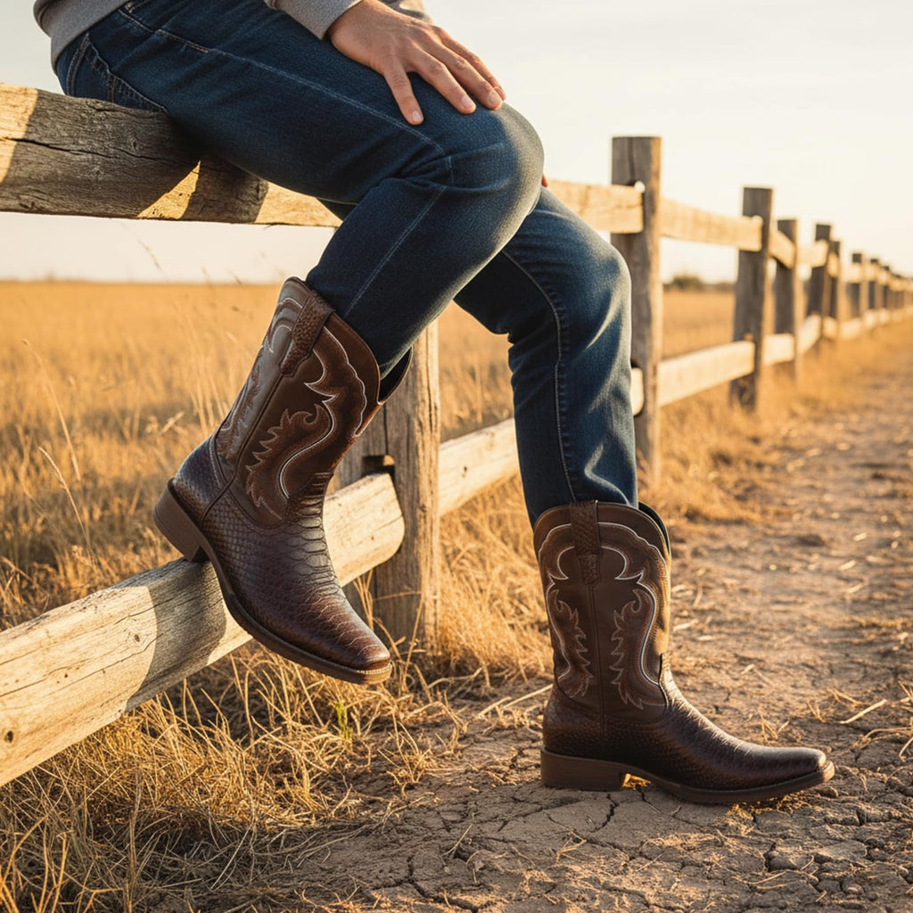 Cowboy Boots for Men Square Toe Mid Calf W878165