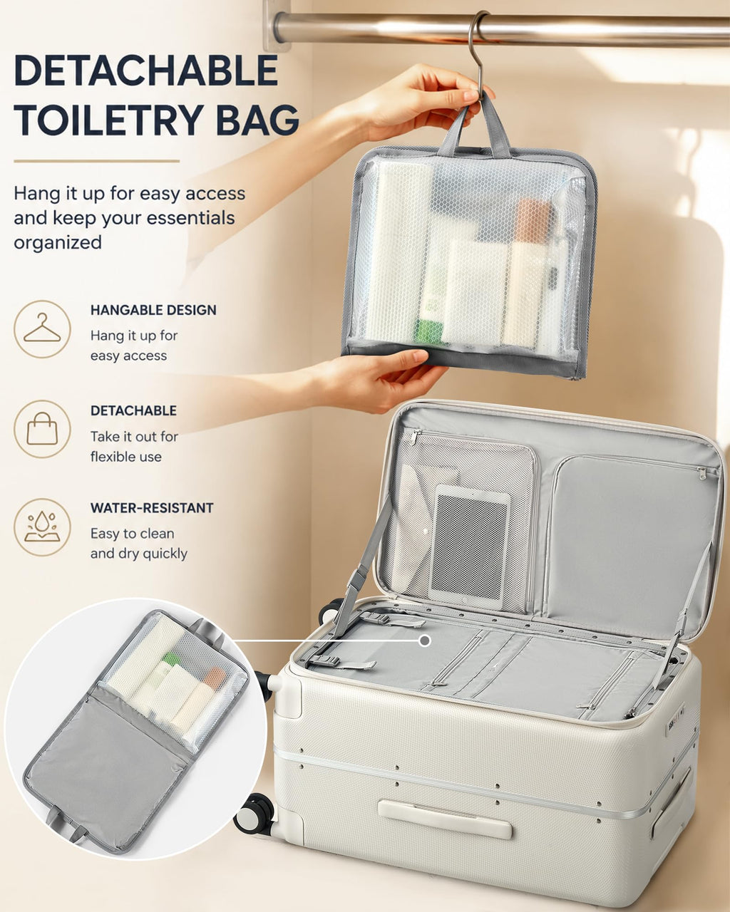 20 Inch Aluminum Frame Hard Shell Carry On Luggage with Wheels U741339