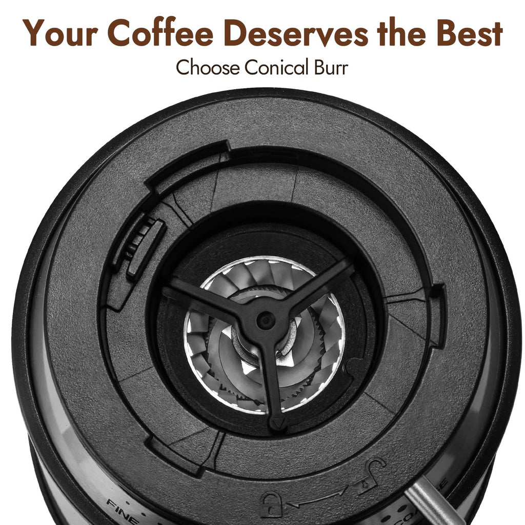 Electric Conical Burr Coffee Grinder with 17 Grind Settings, Black J654