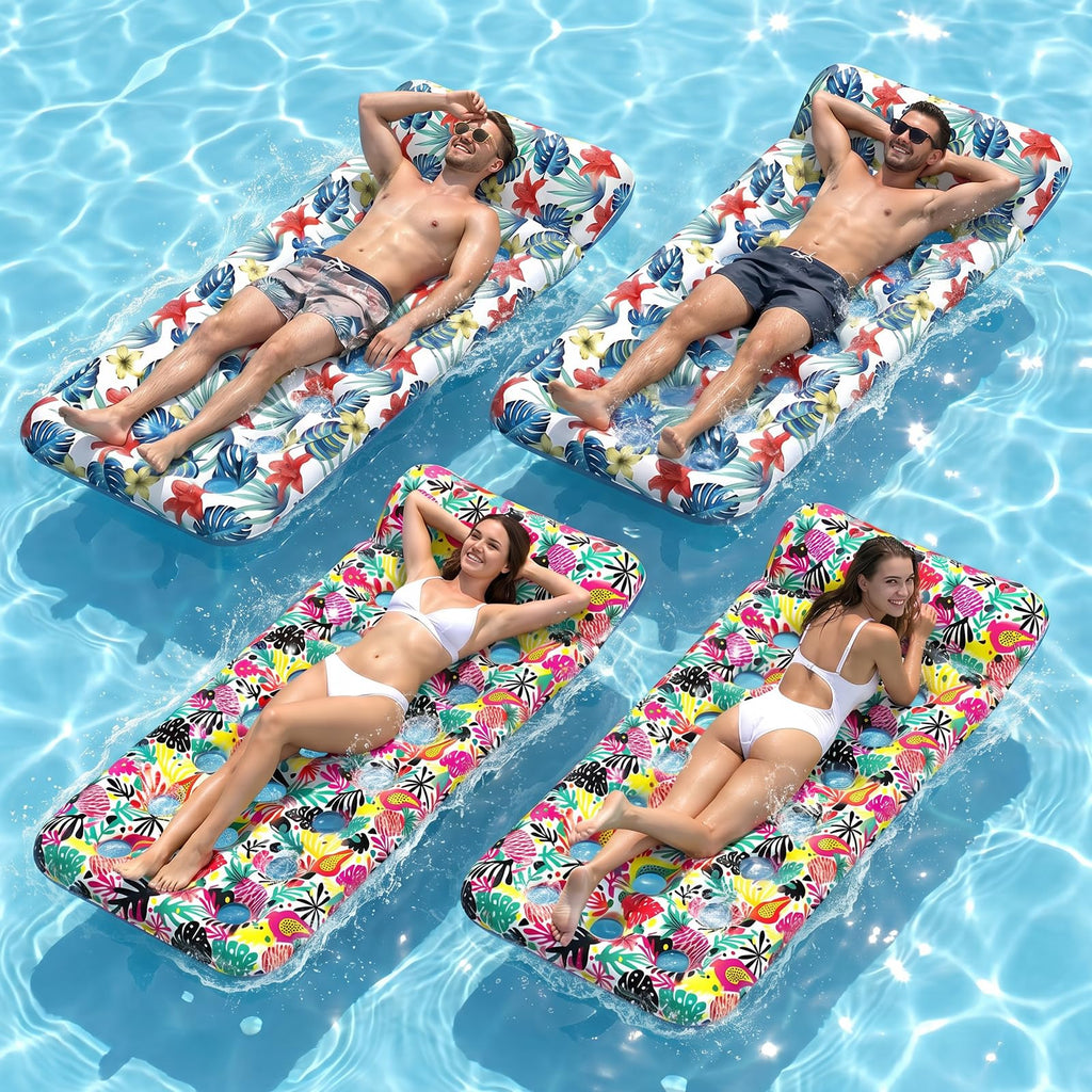 4 Pack Oversized Inflatable Pool Floats with Headrest D734706