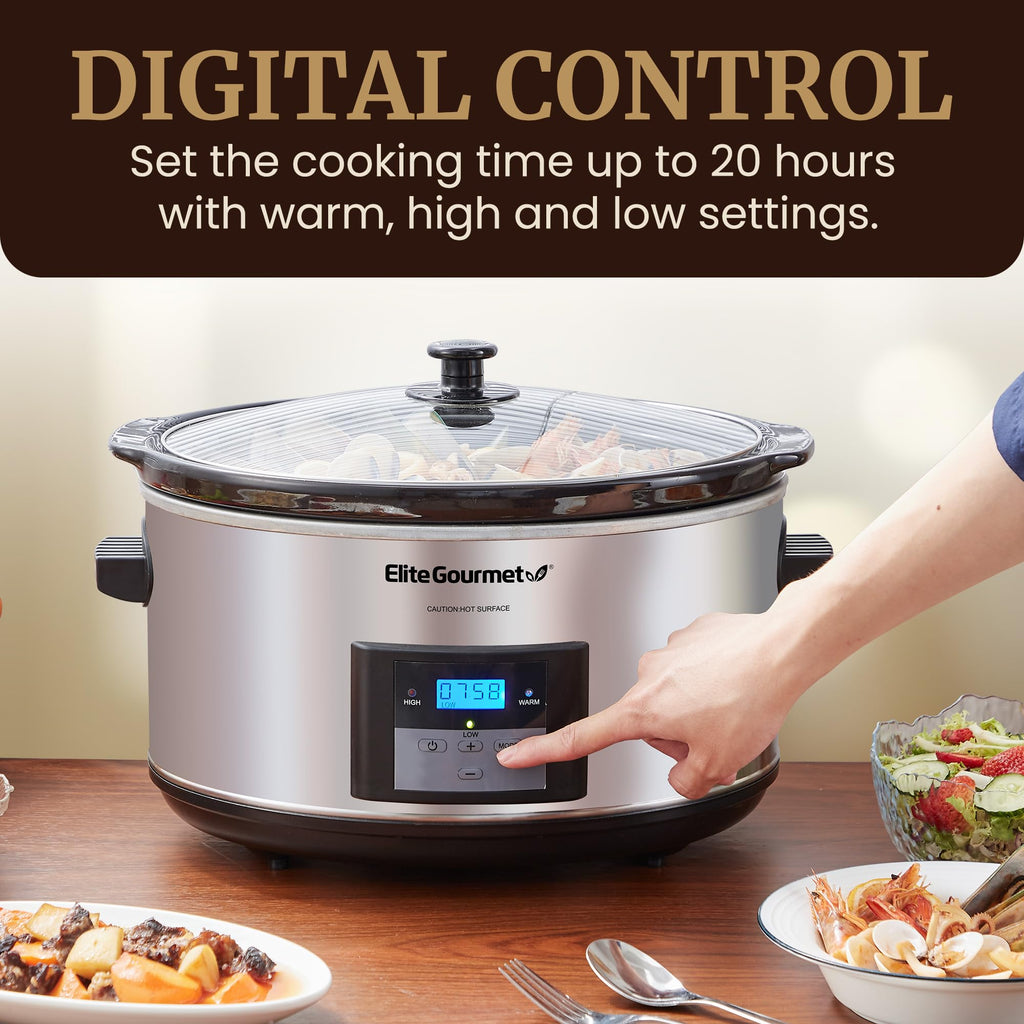 Digital 8.5 Qt Stainless Steel Slow Cooker O2298