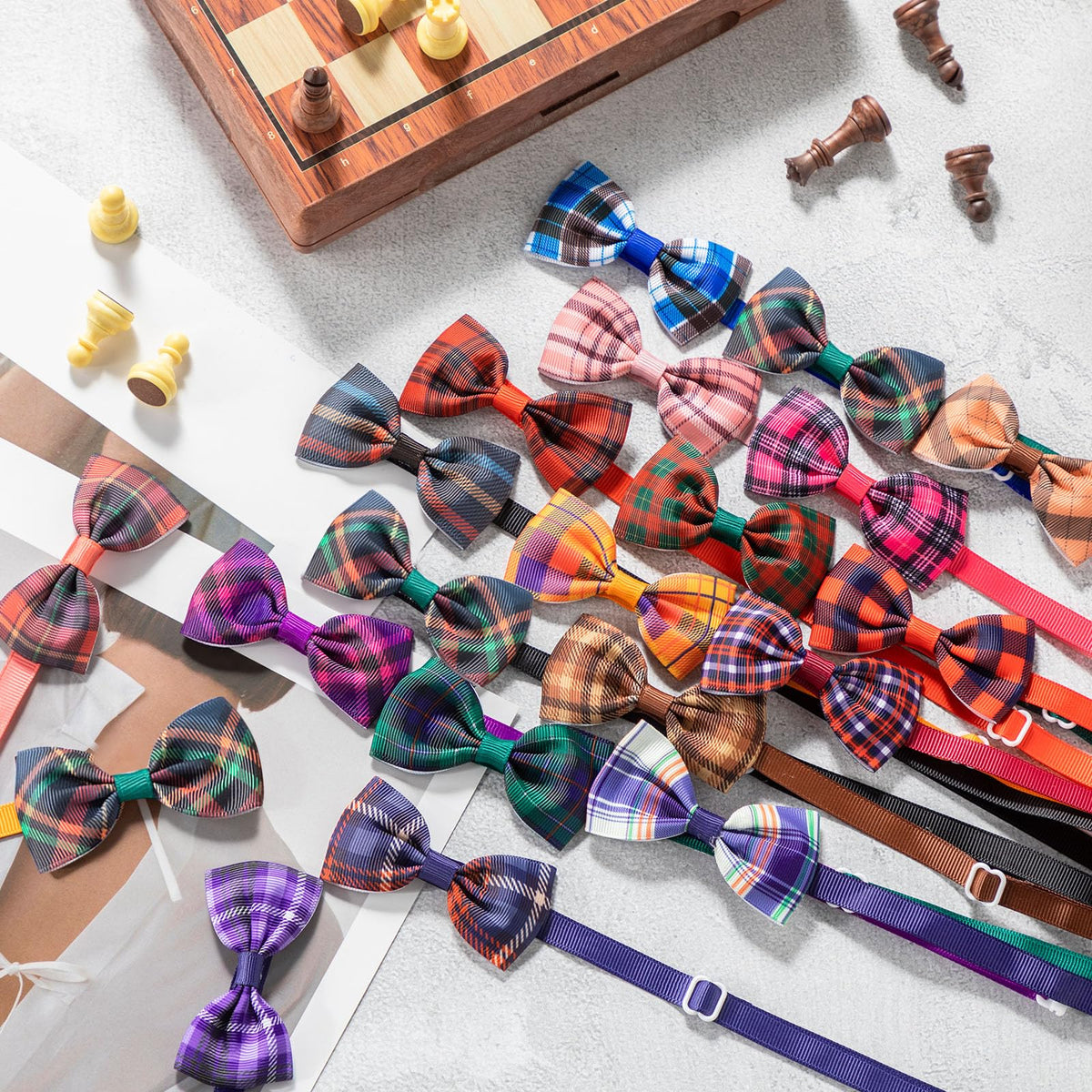 80 Pcs Dog Bow Ties Assorted Pattern F478