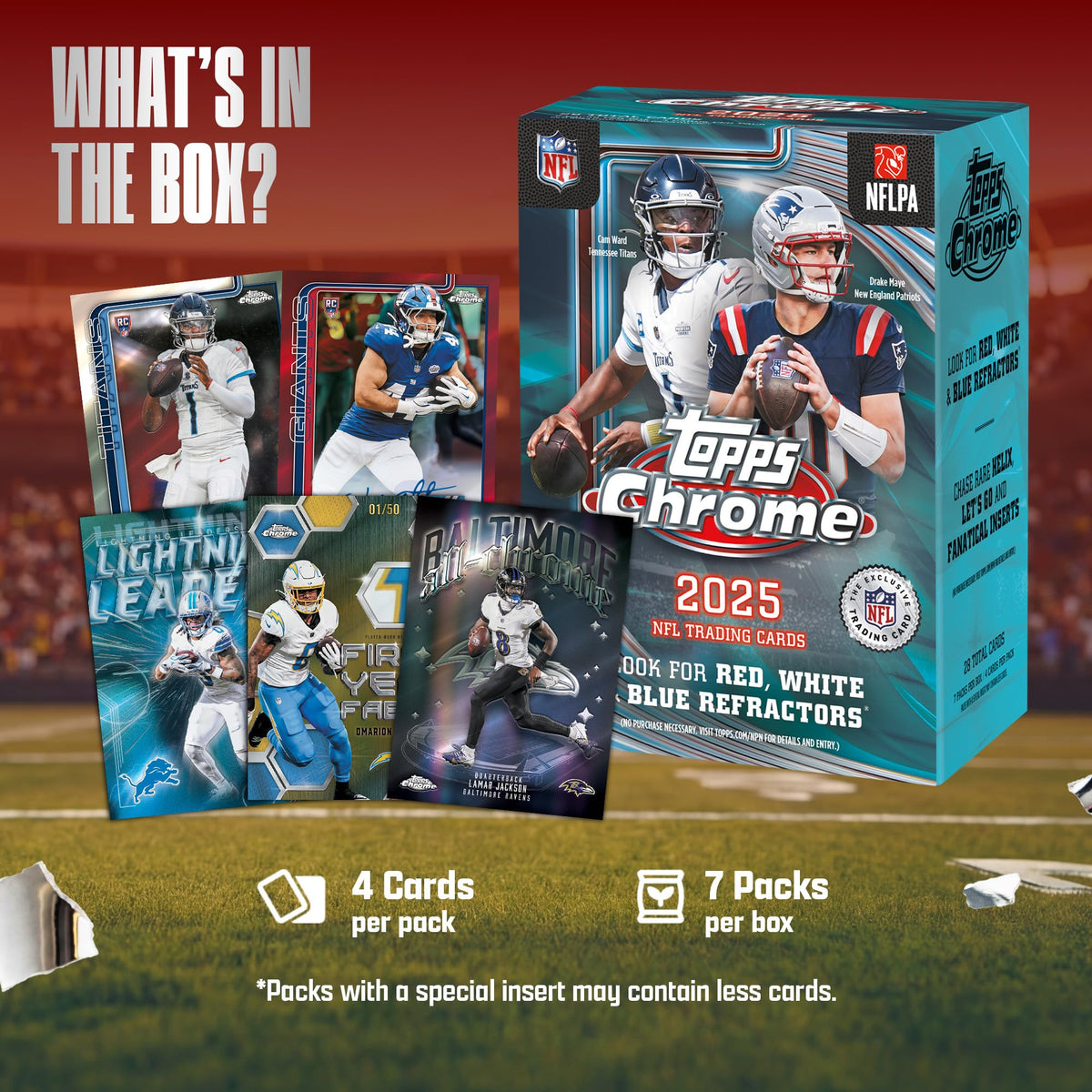 2025 Topps Chrome NFL Football Value Box Y444947