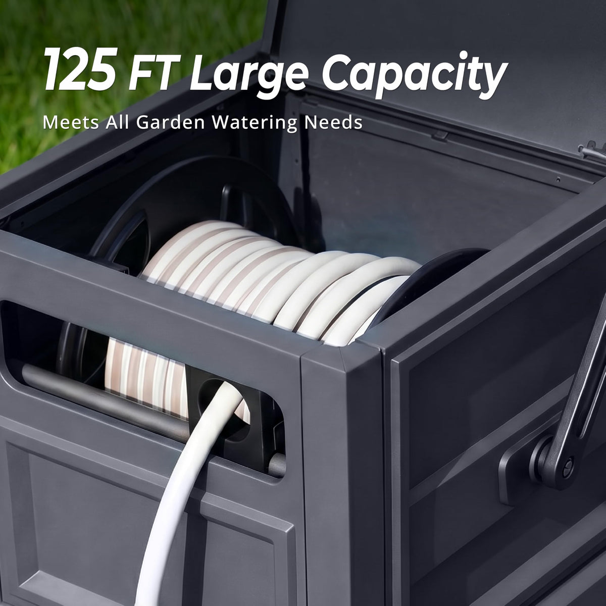 Heavy Duty Metal Hose Reel Box Holds 125FT x 5/8" Hose B46198