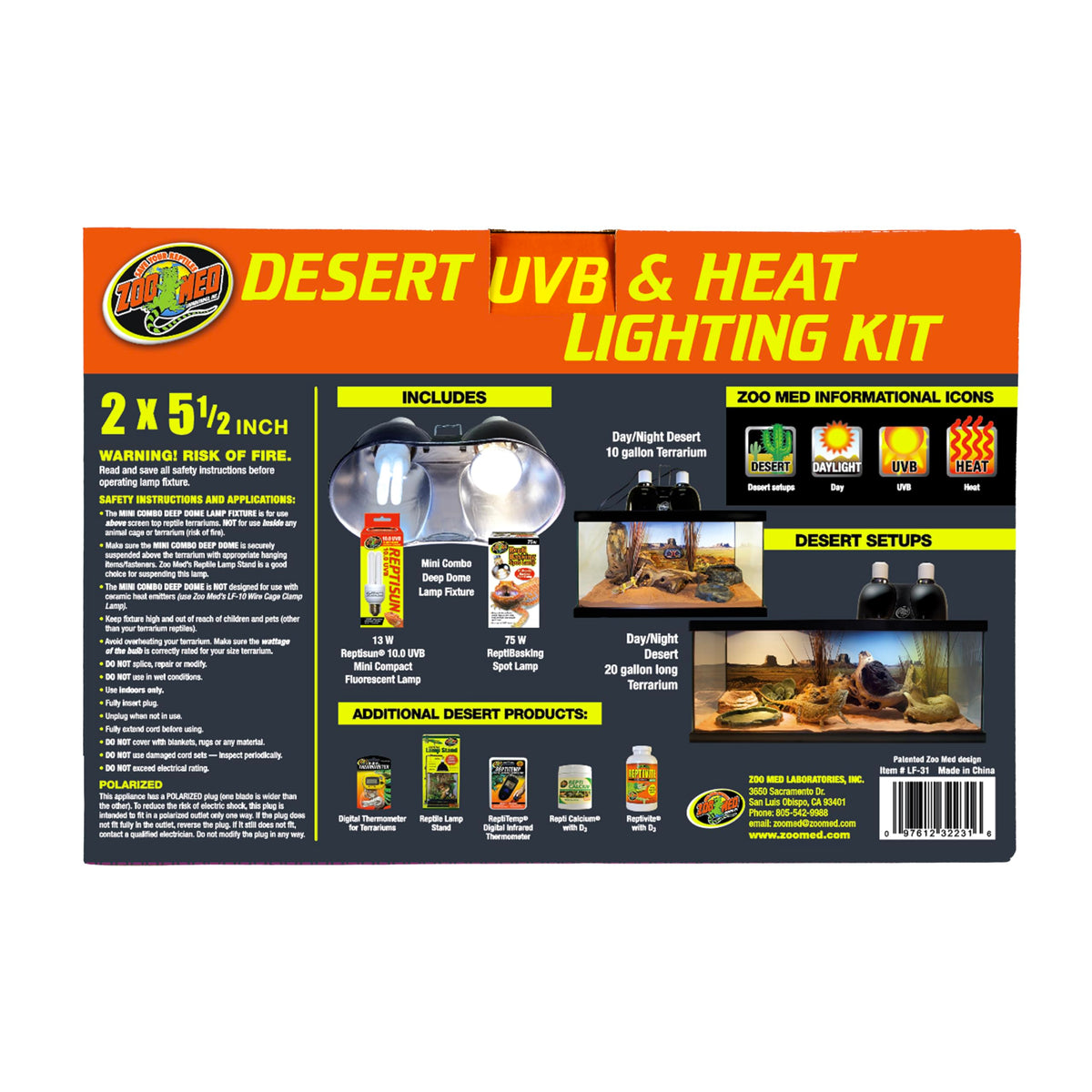 Desert UVB & Heat Lighting Dual Kit W437