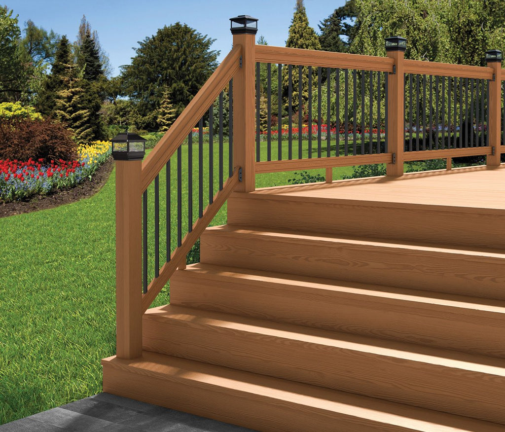 6 ft. Southern Yellow Pine Stair Rail Kit with Black Balusters Z430906