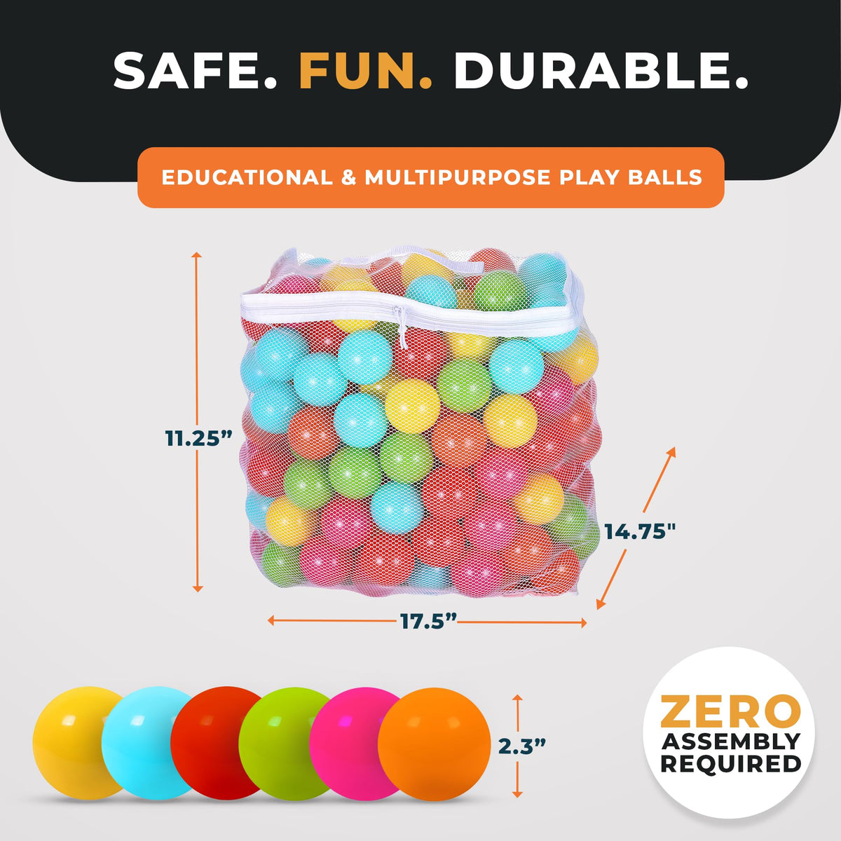 Play Pit Balls Toy Set with Mesh Bag M60920