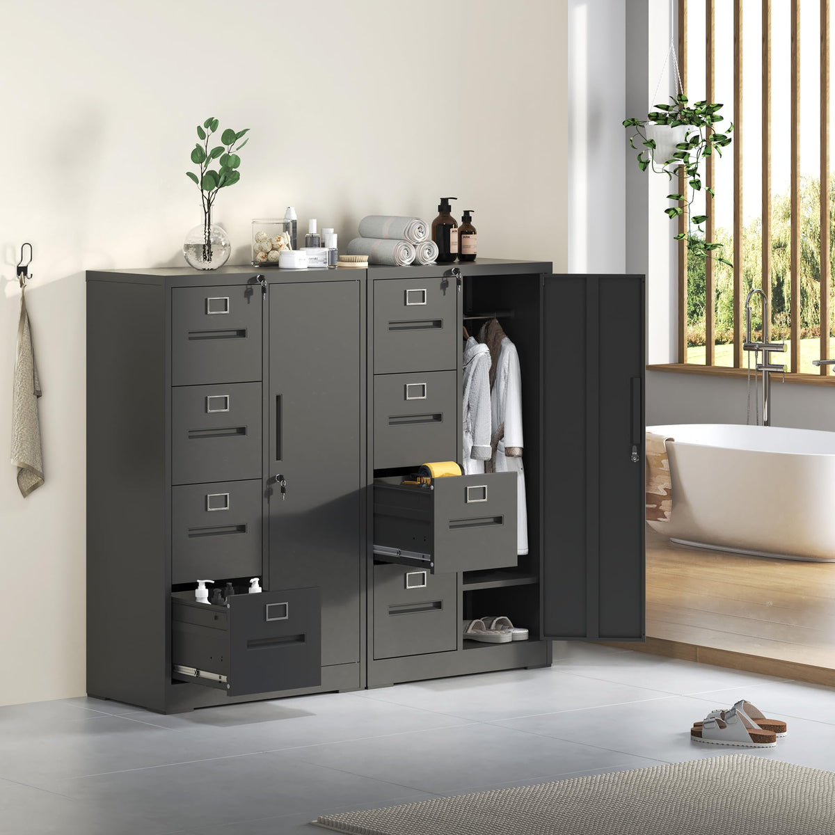 4 Drawer Metal File Cabinet with Lock T341