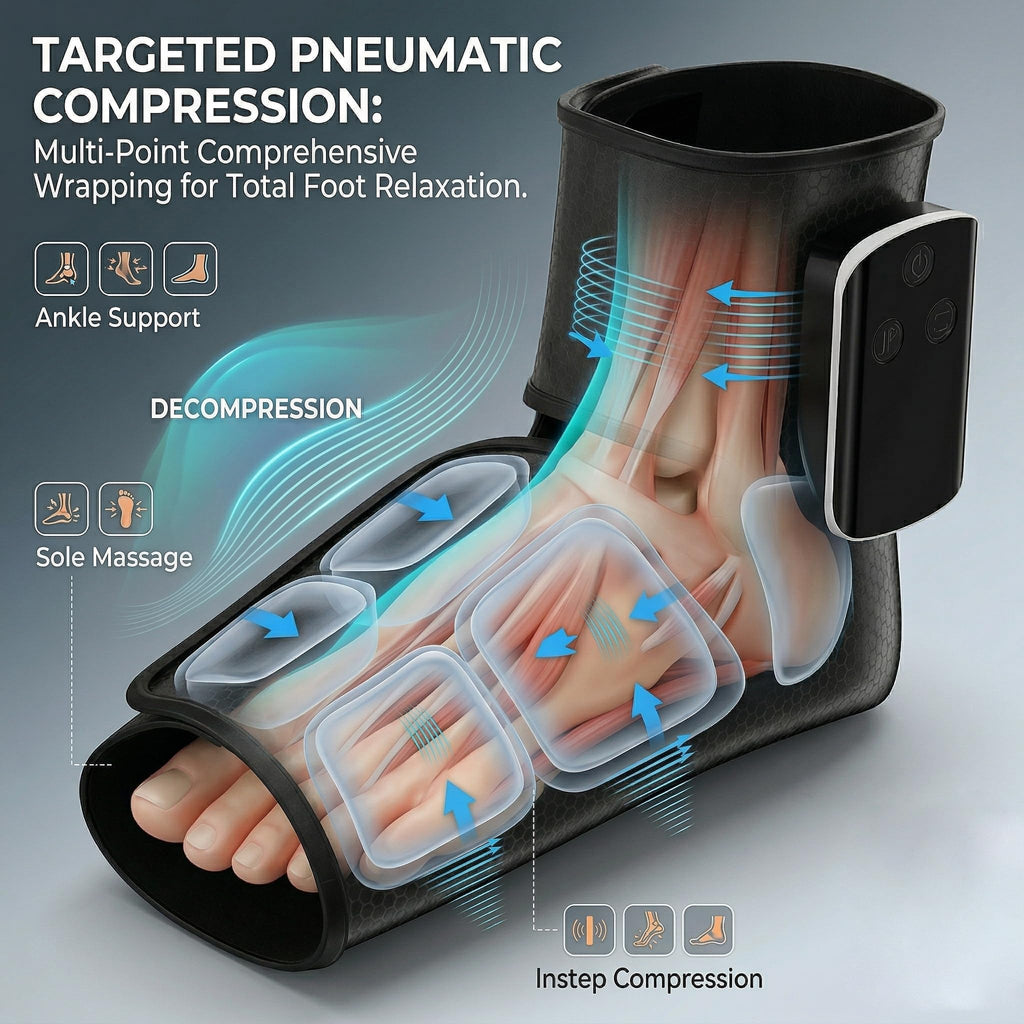 Cordless Air Compression Foot and Ankle Massager with Heat S5186