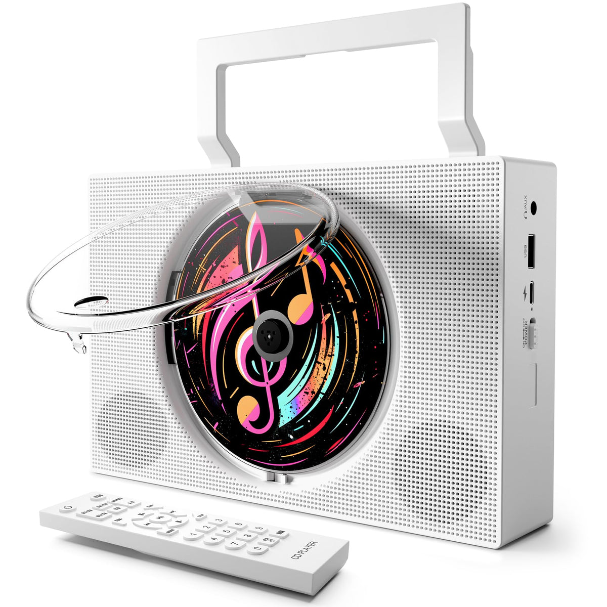 Portable CD Player Boombox with Bluetooth FM Radio H197
