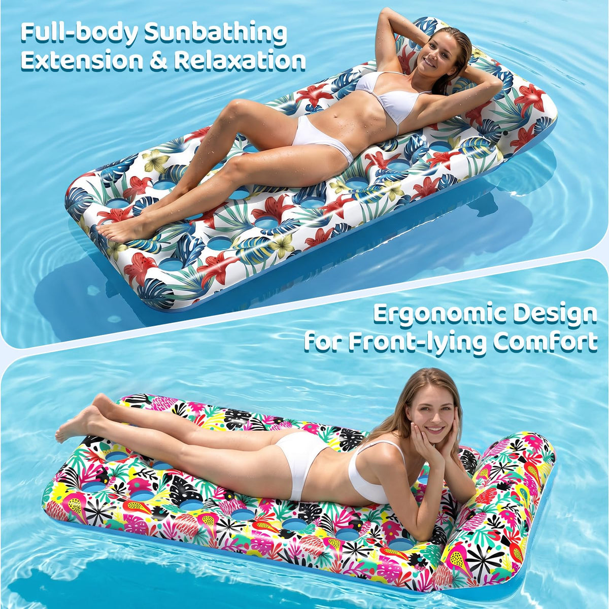 4 Pack Oversized Inflatable Pool Floats with Headrest D734706