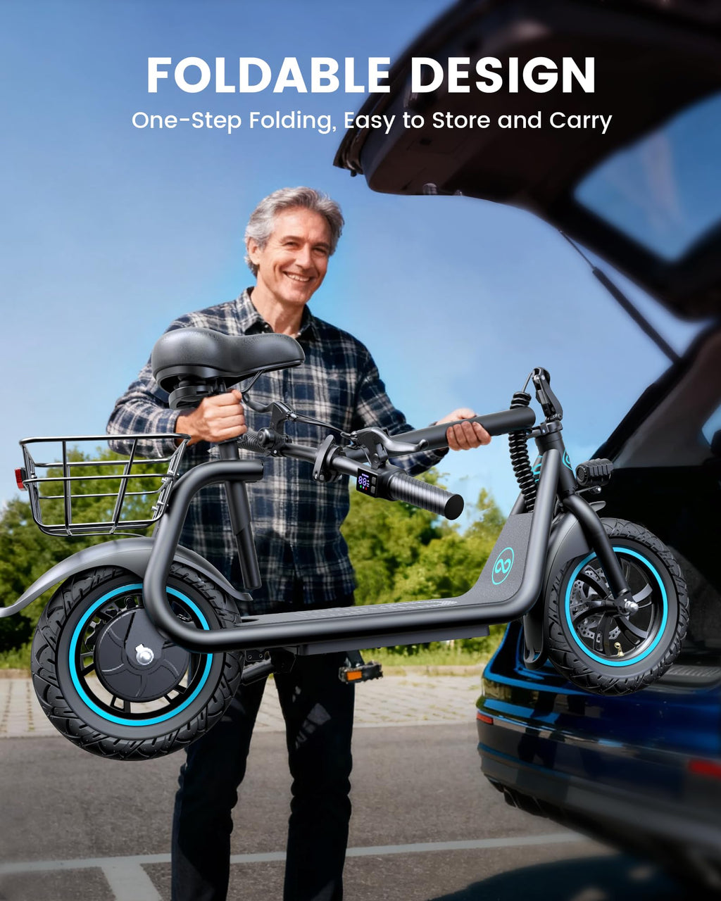 Electric Scooter with Seat & Basket U4788