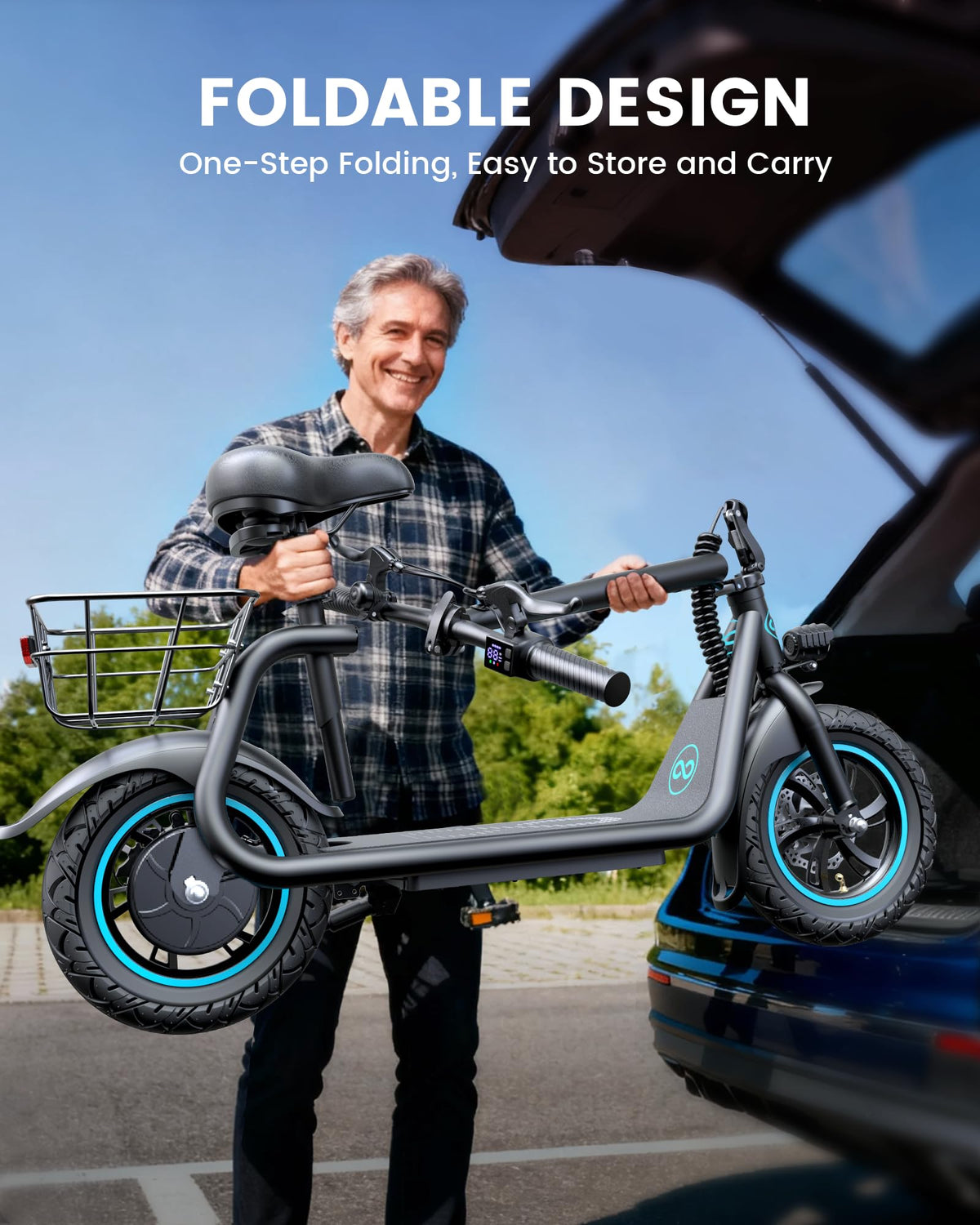 Electric Scooter with Seat & Basket U4788