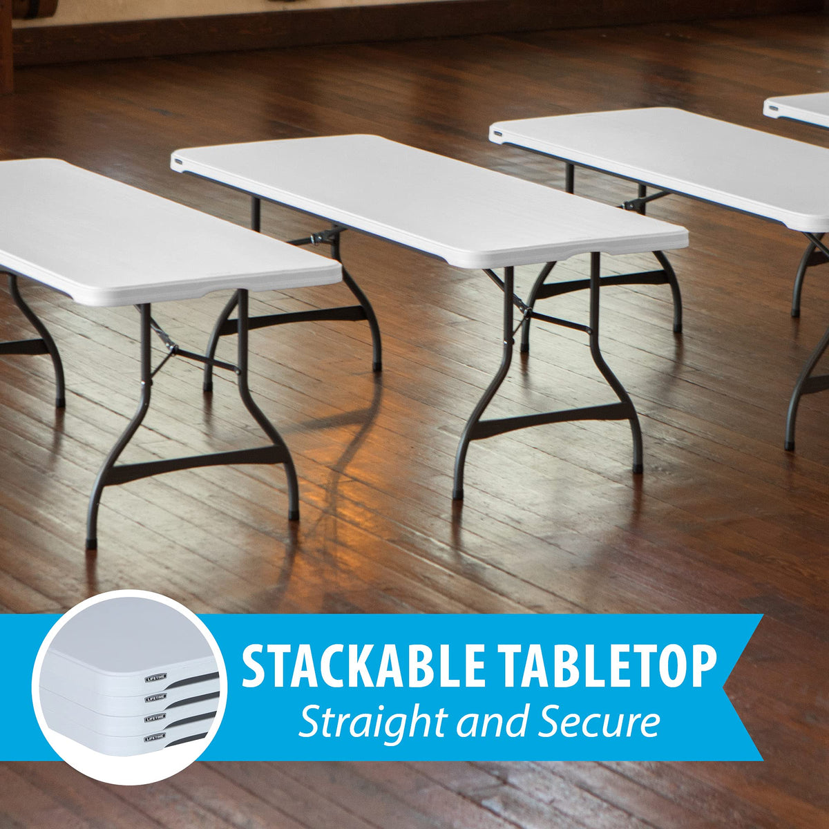 White Stackable Folding Table B1186