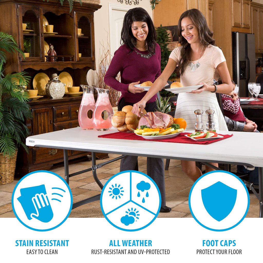 White Stackable Folding Table B1186