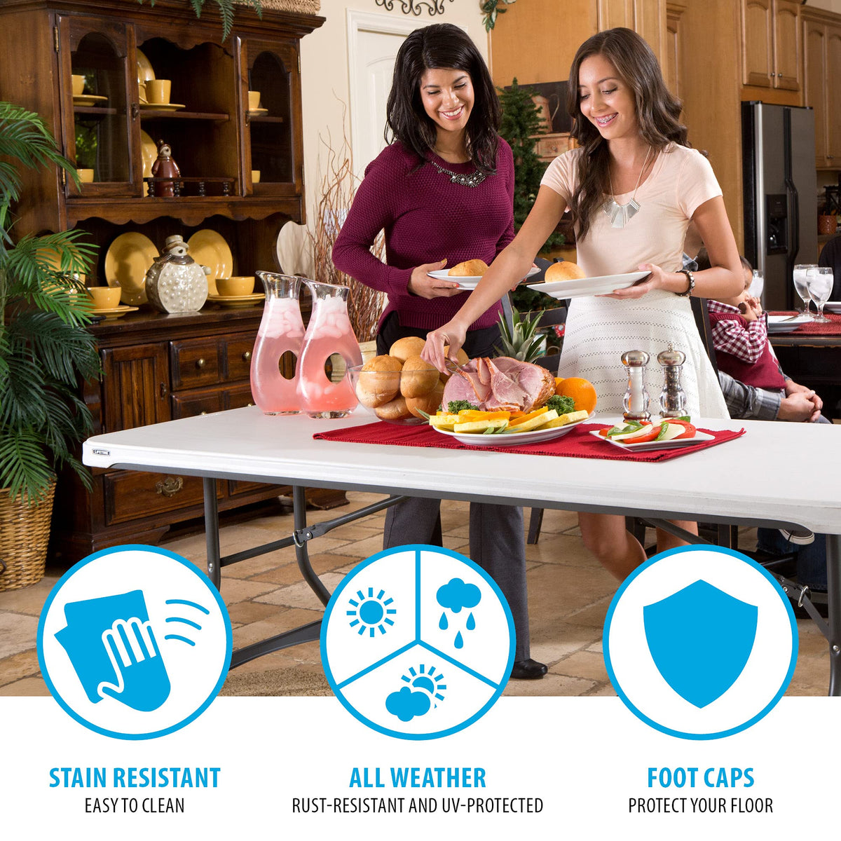 White Stackable Folding Table B1186