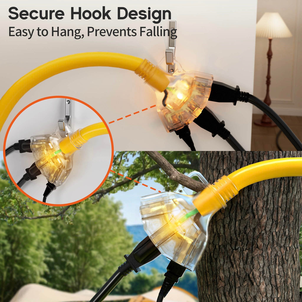 12 Gauge Heavy Duty Extension Cord with Multiple Outlets A3269